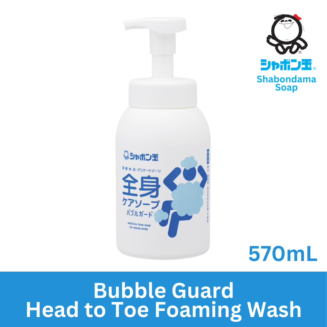 Shabondama Bubble Guard Head To Toe Whole Body Foaming Wash 570mL - Made in Japan