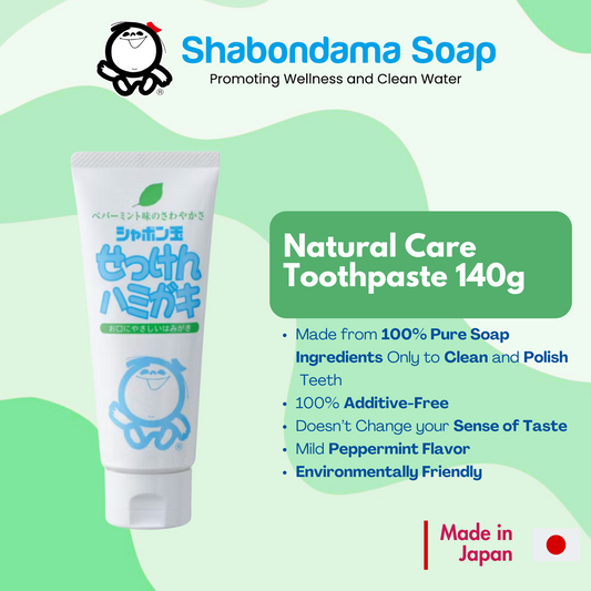 Shabondama Natural Care Soap-Based Toothpaste 140g Made in Japan